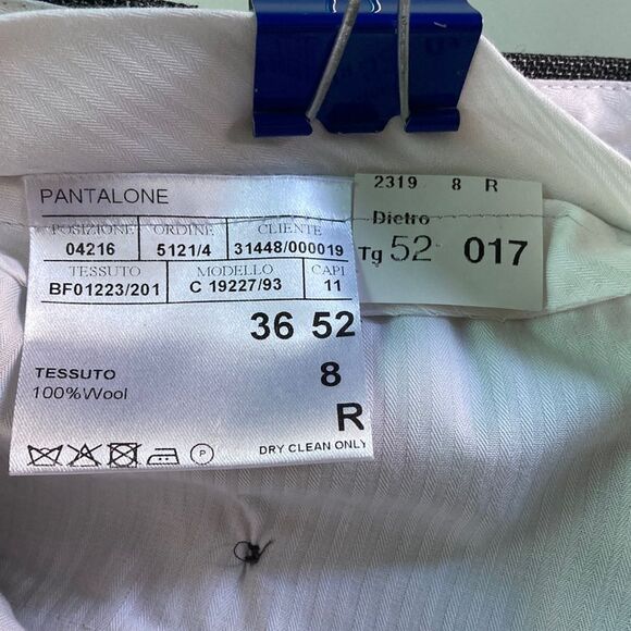 Men’s Canali Pants Slim Fit Gray Patterned Wool Flat Front 36 / 52 Italy - Picture 2 of 15